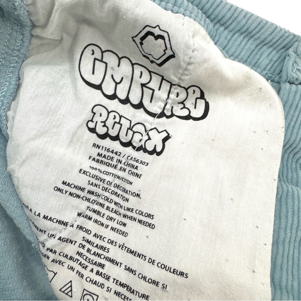 Empyre Light Blue Corduroy Cargo Skate Pants Baggy Relaxed Fit Men’s Sz 34 Y2K - Picture 12 of 16